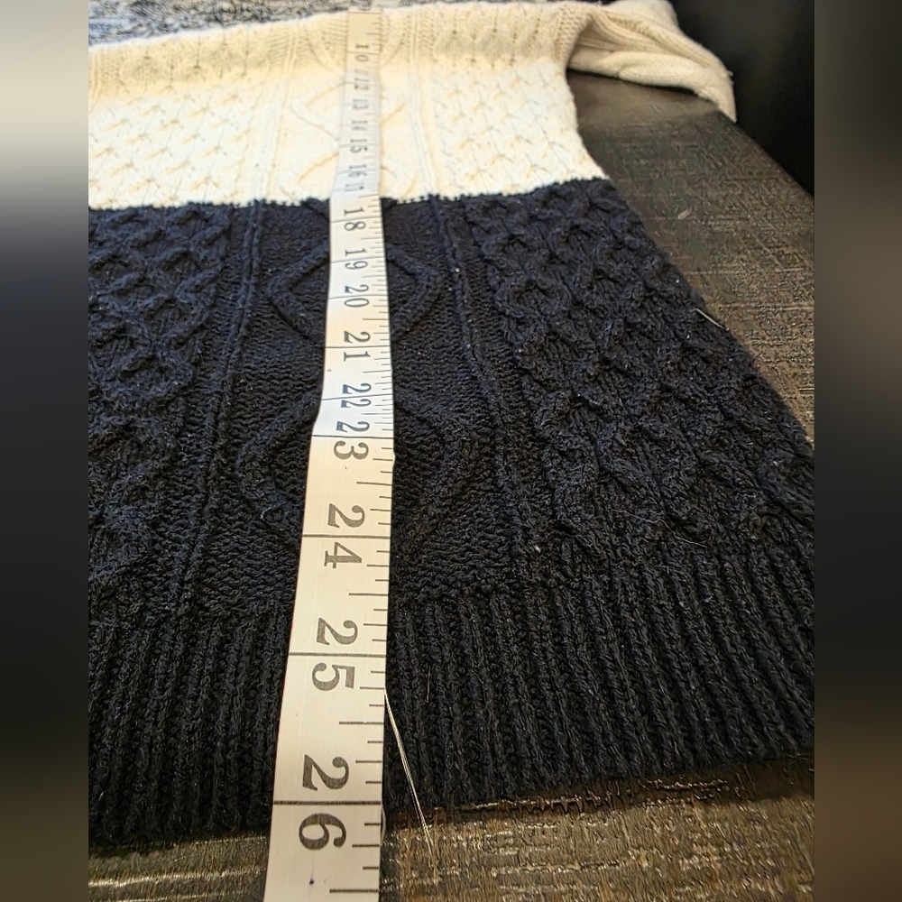 Karen Scott Black and White Cable Knit Sweater - Picture 6 of 7